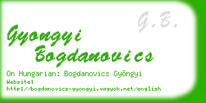 gyongyi bogdanovics business card